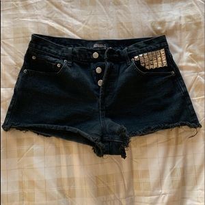 High waisted black shorts